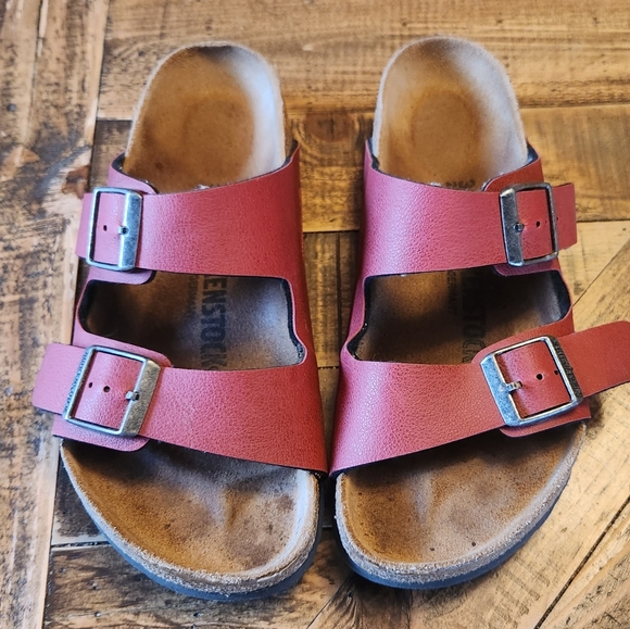 Birkenstock Shoes - Birkenstock Arizona Vegan Dark Red Size 36 EU